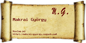 Makrai György névjegykártya