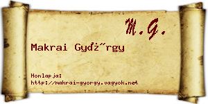 Makrai György névjegykártya